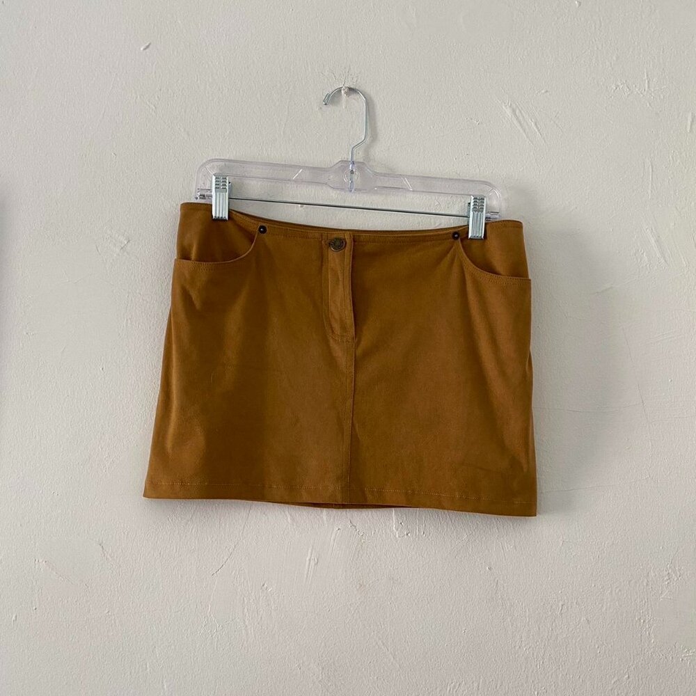 plein sud jeans suede low rise mini skirt